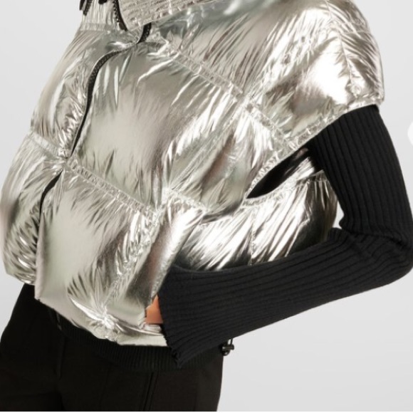 Daily Practice by Anthropologie Silver Metallic Puffer Vest - Picture 6 of 16
